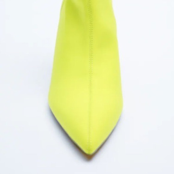 Zara Womens High Heeled Ankle Boots Fabric Yellow EU 37. US 6.5 1144/810 - Picture 3 of 13